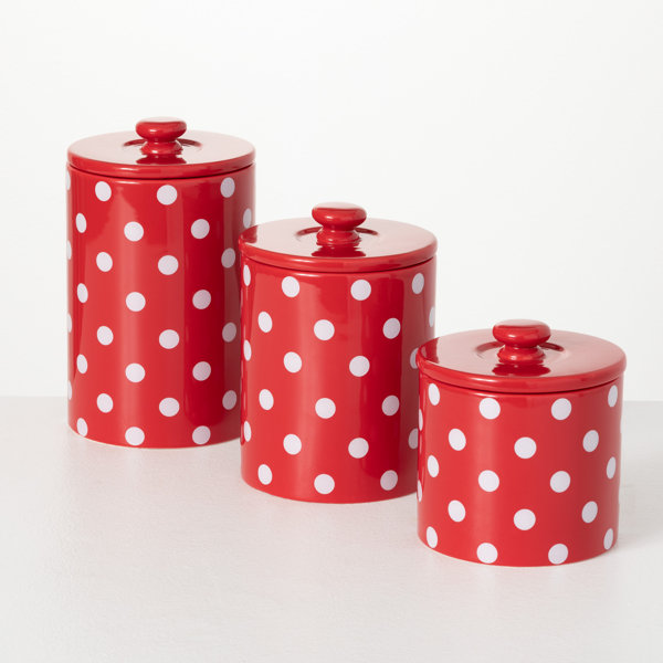 Latitude Run® Polka Dot Kitchen Canister Set Wayfair
